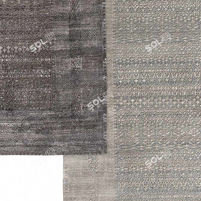 Anatolia Hand-Knotted Wool & Silk: Exquisite Restoration Hardware Carpet 3D model image 2