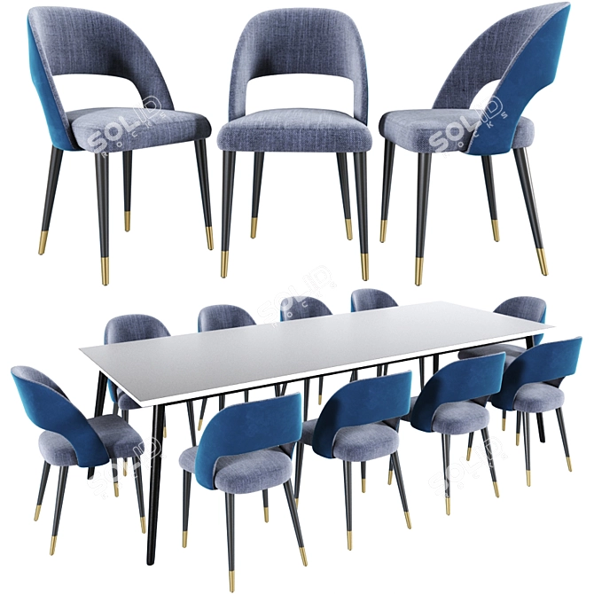 Contemporary Cline Dining Set 3D model image 1