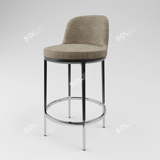 CARATOS | Contemporary Height-Adjustable Barstool 3D model image 1