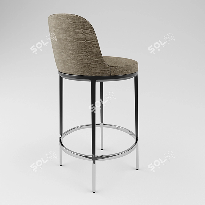 CARATOS | Contemporary Height-Adjustable Barstool 3D model image 2