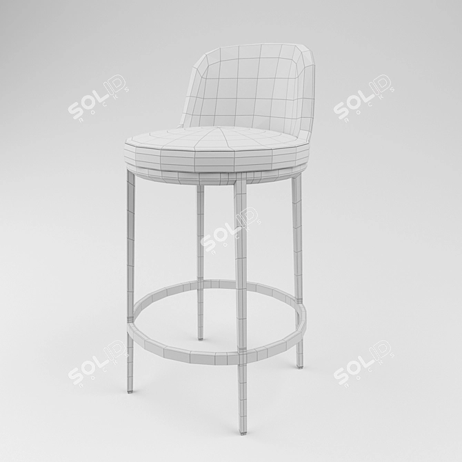 CARATOS | Contemporary Height-Adjustable Barstool 3D model image 3