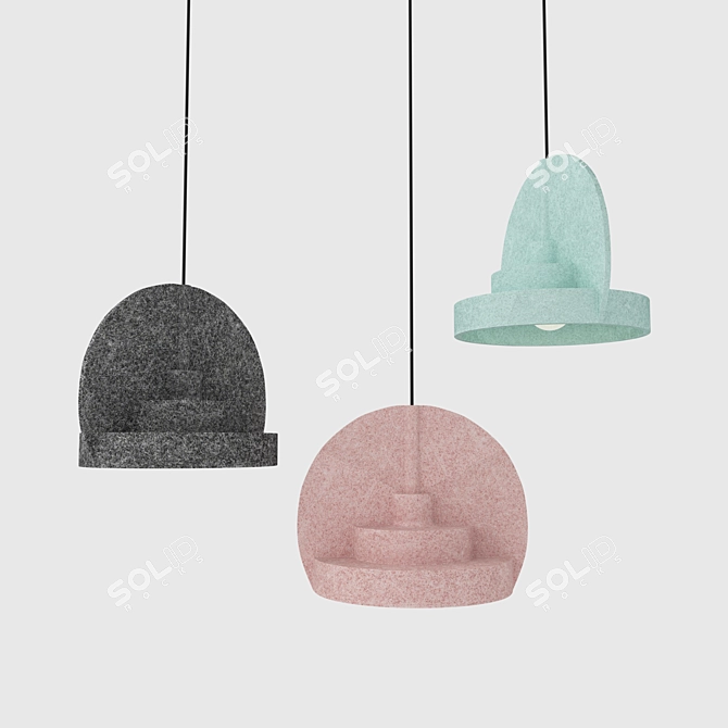 Industrial Felt Pata Lamps 3D model image 1