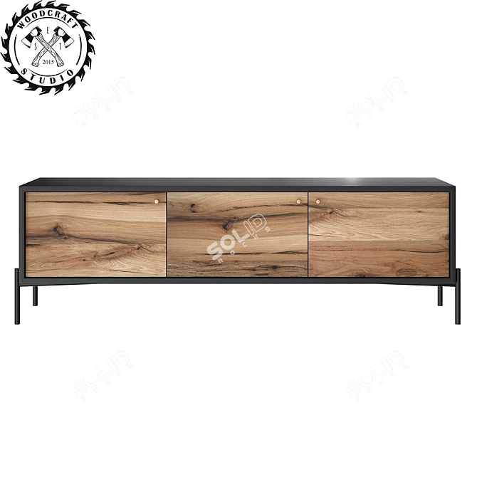 Modern Frank TV Stand - WoodCraftStudio 3D model image 1