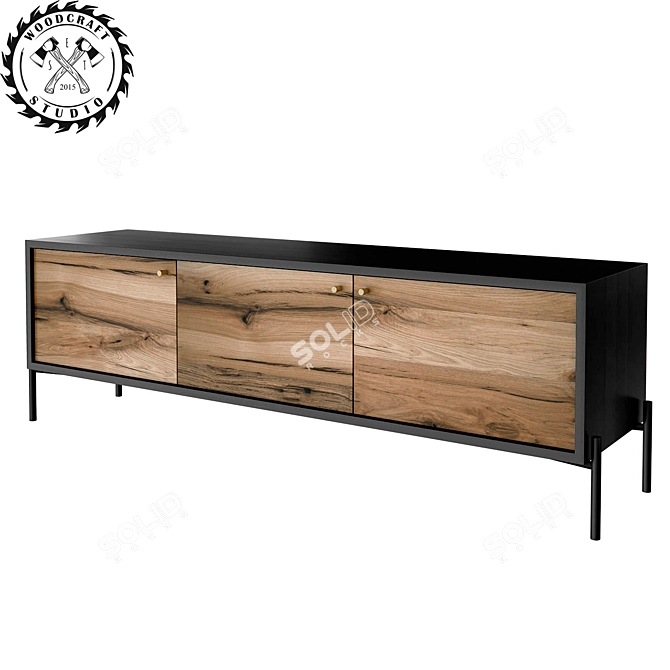 Modern Frank TV Stand - WoodCraftStudio 3D model image 2