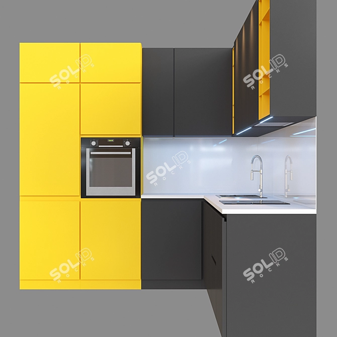 Modern Kitchen for Stylish Interiors 3D model image 2