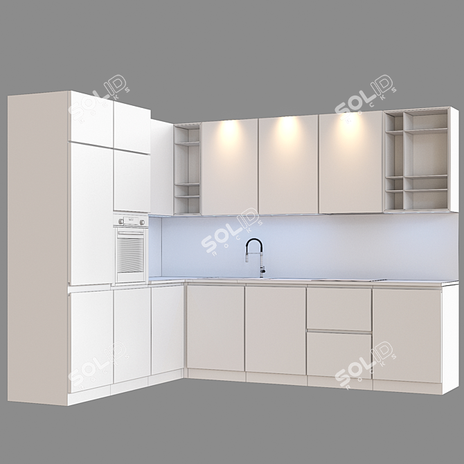 Modern Kitchen for Stylish Interiors 3D model image 3