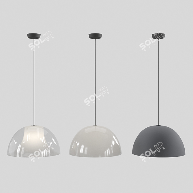 Opal Glow Pendant Light 3D model image 1