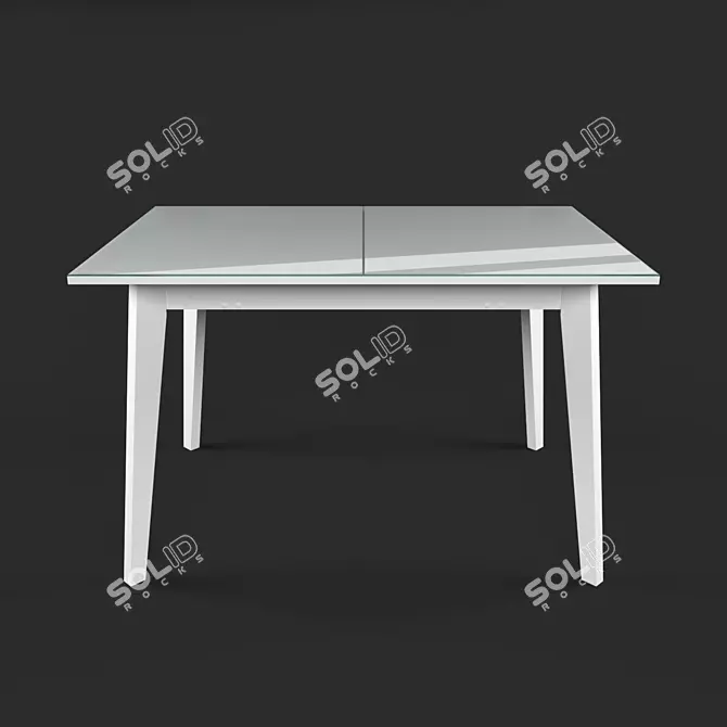Minimalist Glossy Dining Table 3D model image 1