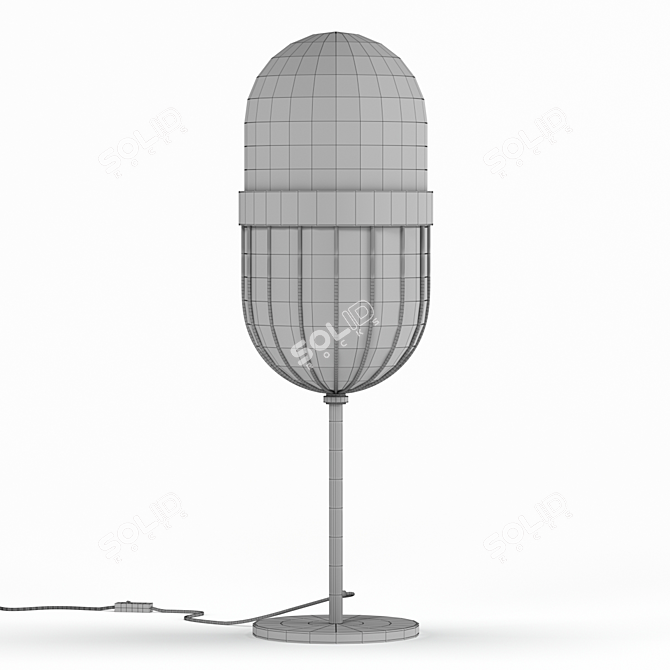 Elegant Swing Jazz Oval Table Lamp 3D model image 2