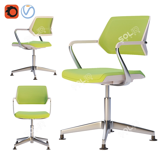 Steelcase Qivi Office Chair Set2 3D model image 2