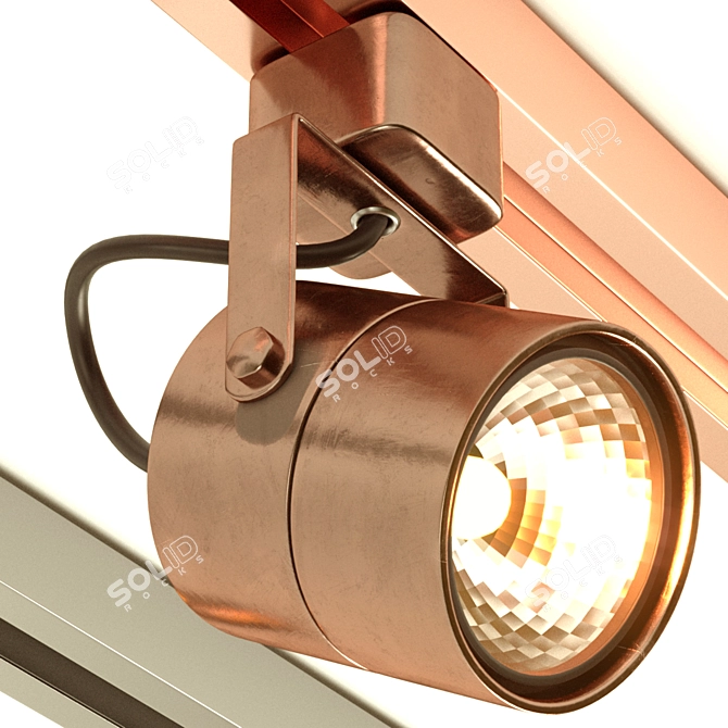 Metallic LED Track Light 3D model image 2