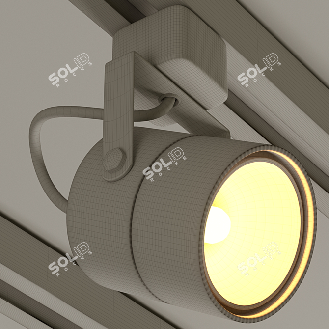 Metallic LED Track Light 3D model image 3