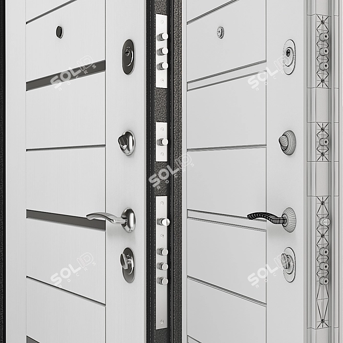 Delta-M 11 DL-1: Rugged Entrance Door with Quality Materials & Locks 3D model image 2