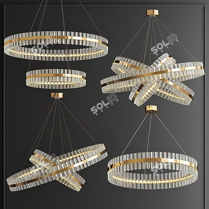 Title: Saturno Not Baroncelli Suspension - Modern Golden Pendant Lamp 3D model image 1