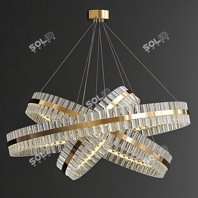 Title: Saturno Not Baroncelli Suspension - Modern Golden Pendant Lamp 3D model image 2