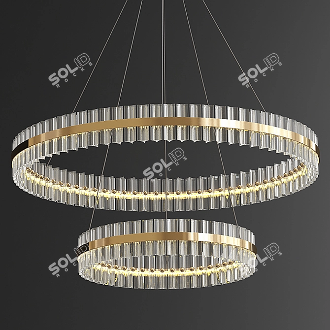 Title: Saturno Not Baroncelli Suspension - Modern Golden Pendant Lamp 3D model image 3