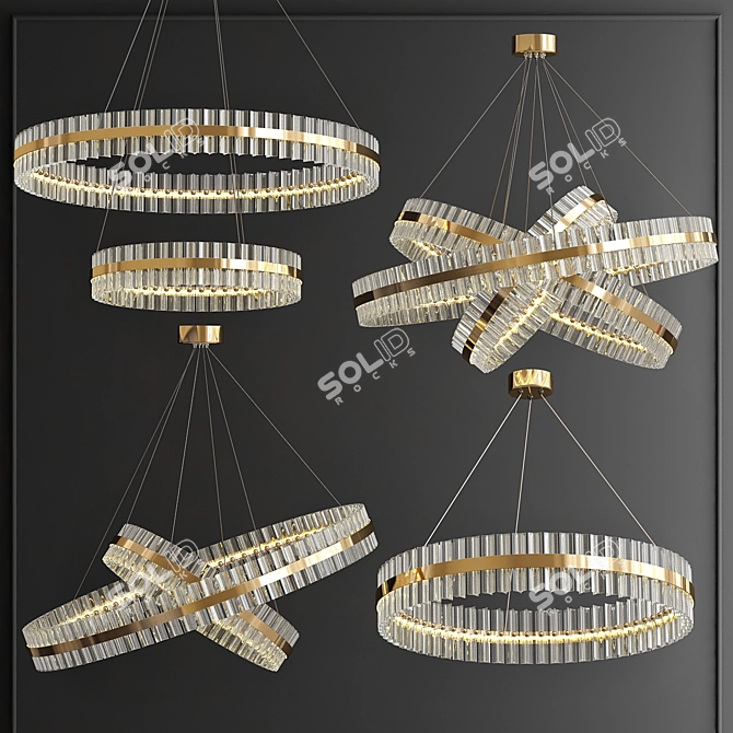 Title: Saturno Not Baroncelli Suspension - Modern Golden Pendant Lamp 3D model image 4