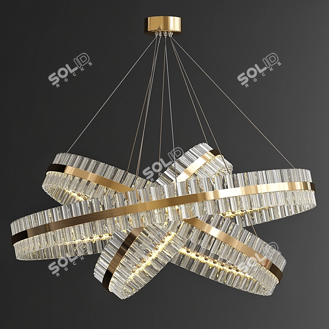 Title: Saturno Not Baroncelli Suspension - Modern Golden Pendant Lamp 3D model image 5