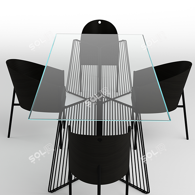 Sleek Driade Costes Chair & Anapo Table 3D model image 2