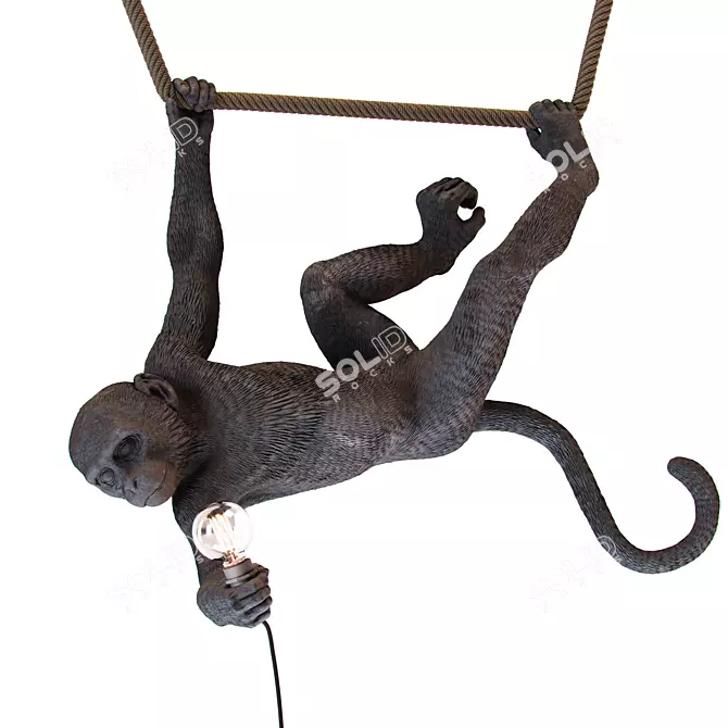 Whimsical Monkey Lamp Swing 3D model image 1