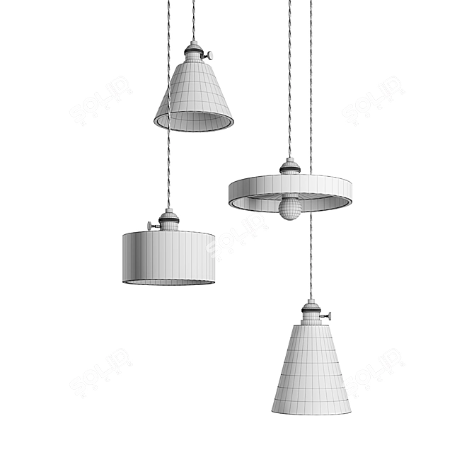 Nordic Loft Concrete Pendant: Chic Minimalism 3D model image 2