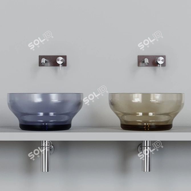 Elegant Murano Sink Set by Rexa 3D model image 2