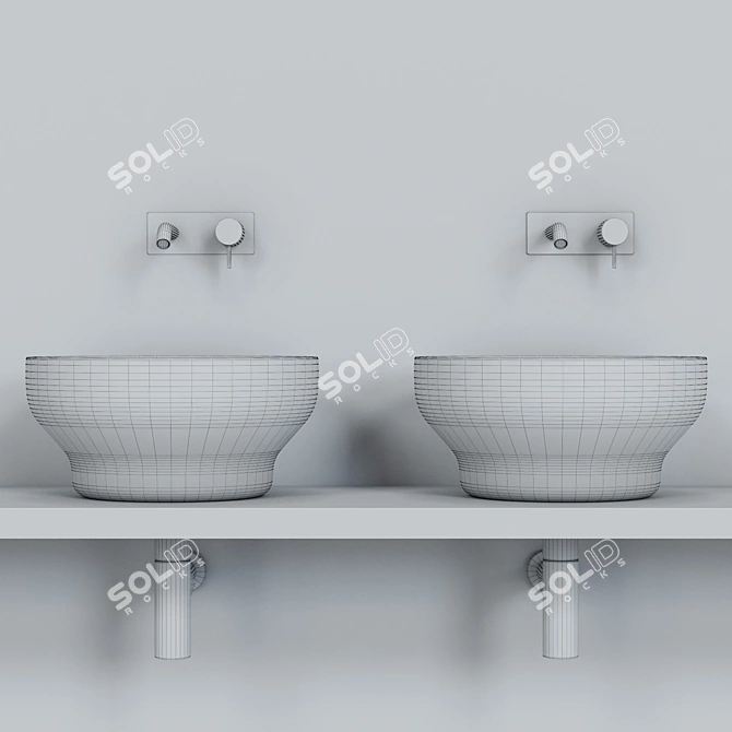 Elegant Murano Sink Set by Rexa 3D model image 3