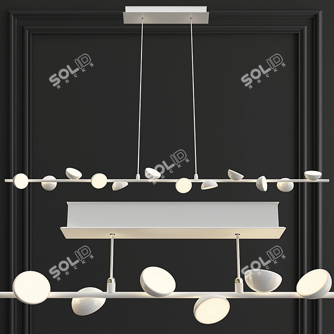 Contemporary White Pendant Light 3D model image 1