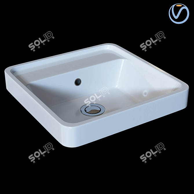 Sleek Caroma Inset Basin 3D model image 1