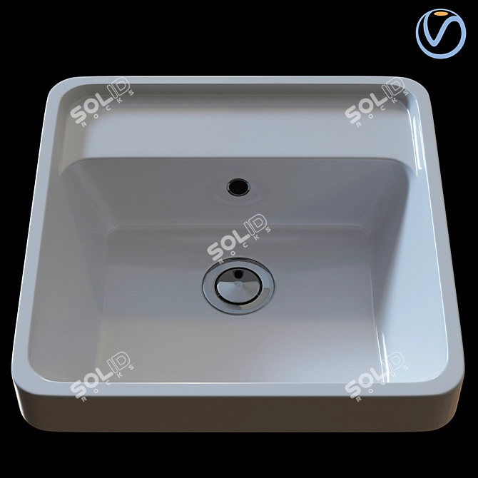 Sleek Caroma Inset Basin 3D model image 2