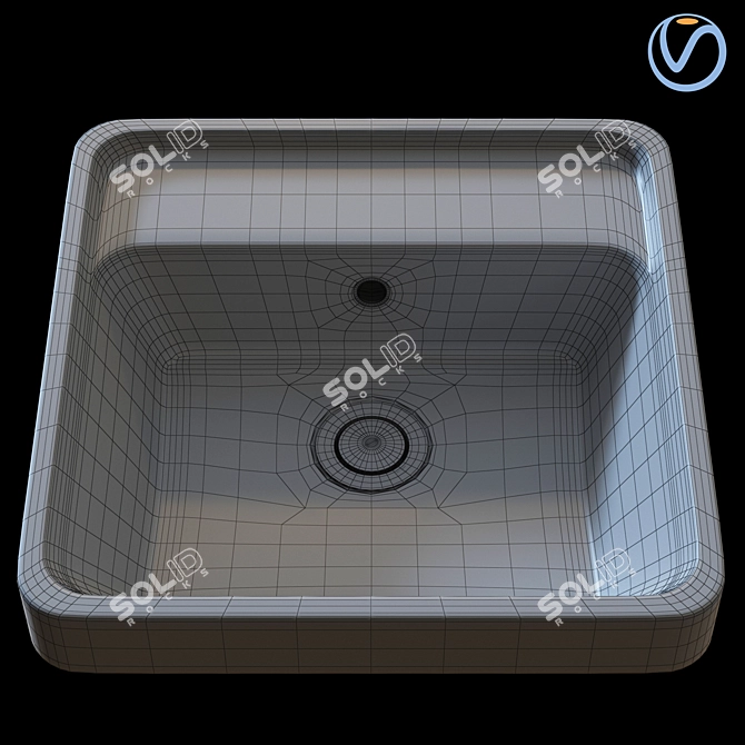 Sleek Caroma Inset Basin 3D model image 3