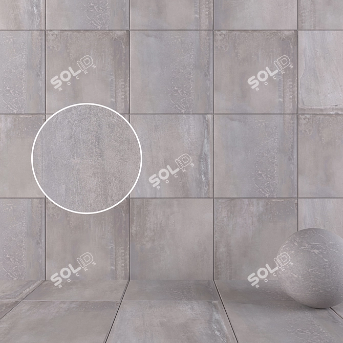 Silver Multi-Texture Wall/Floor Tiles 3D model image 1