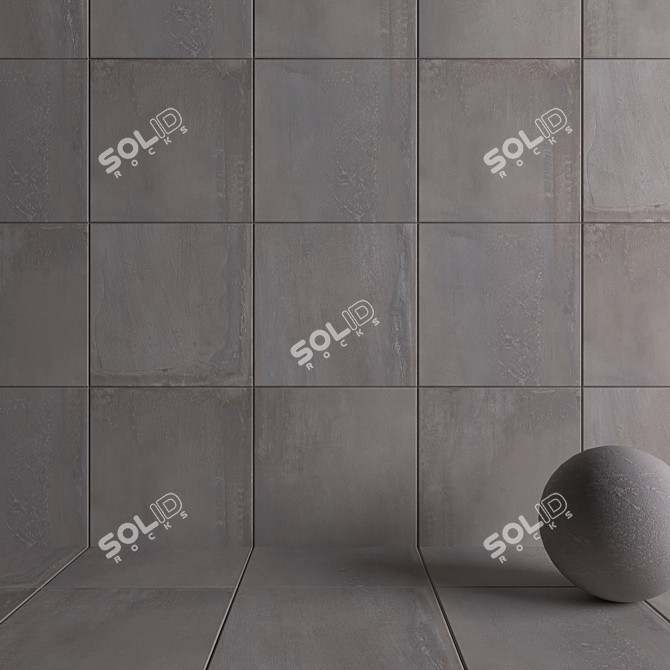 Silver Multi-Texture Wall/Floor Tiles 3D model image 3