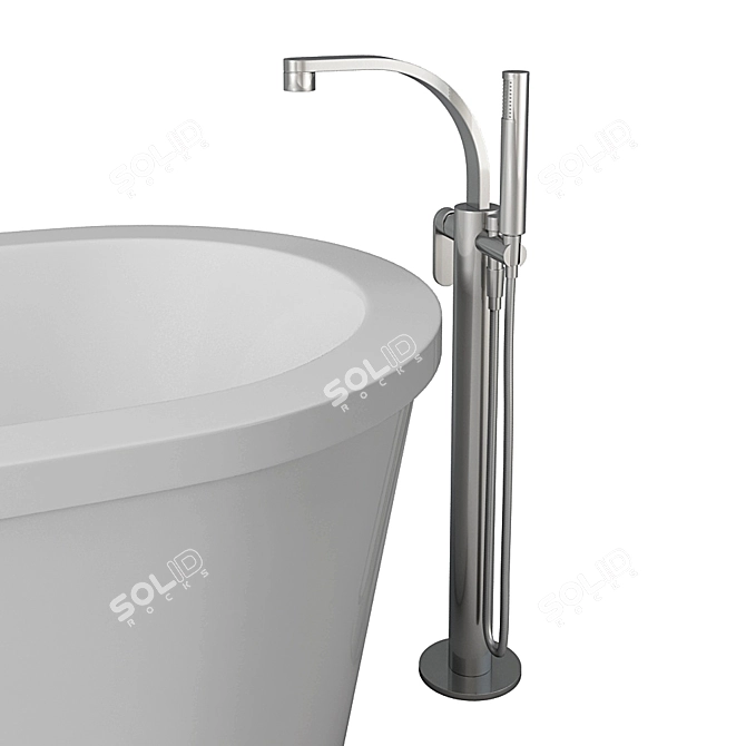 Minimal Oval Bath & Flaminia Shower 3D model image 2