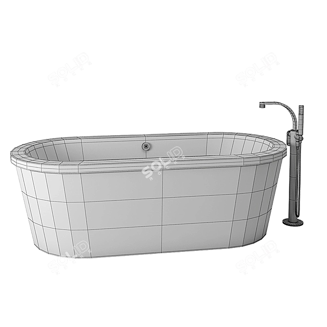 Minimal Oval Bath & Flaminia Shower 3D model image 3