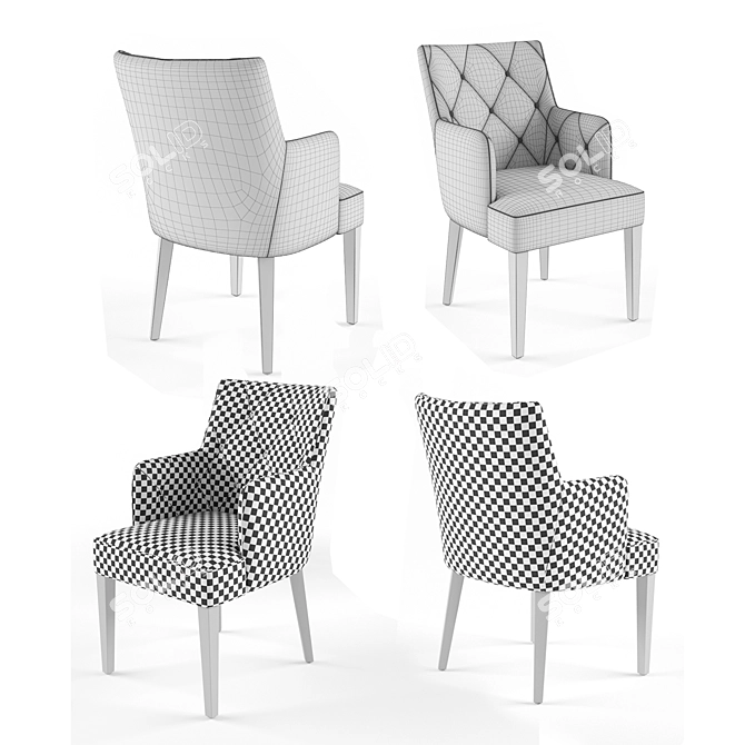 Elegant Lounge Chair 3D model image 3