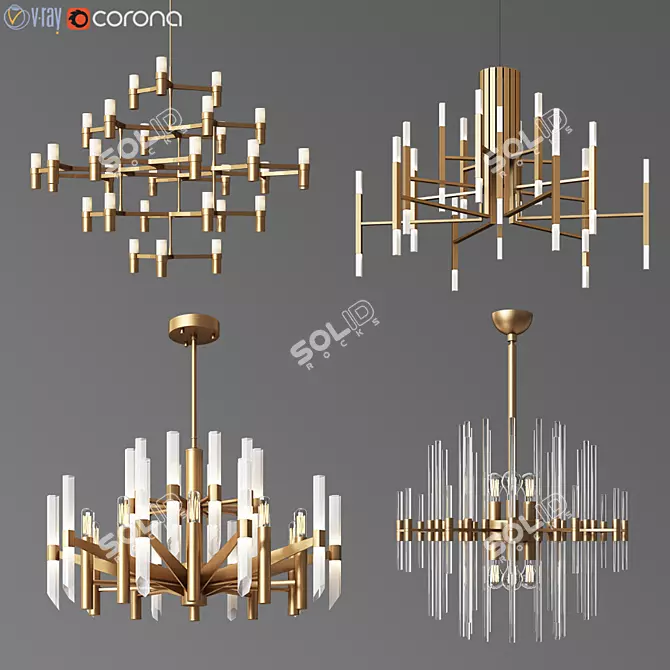 Elegant Ceiling Light Collection for Sophisticated Spaces 3D model image 1