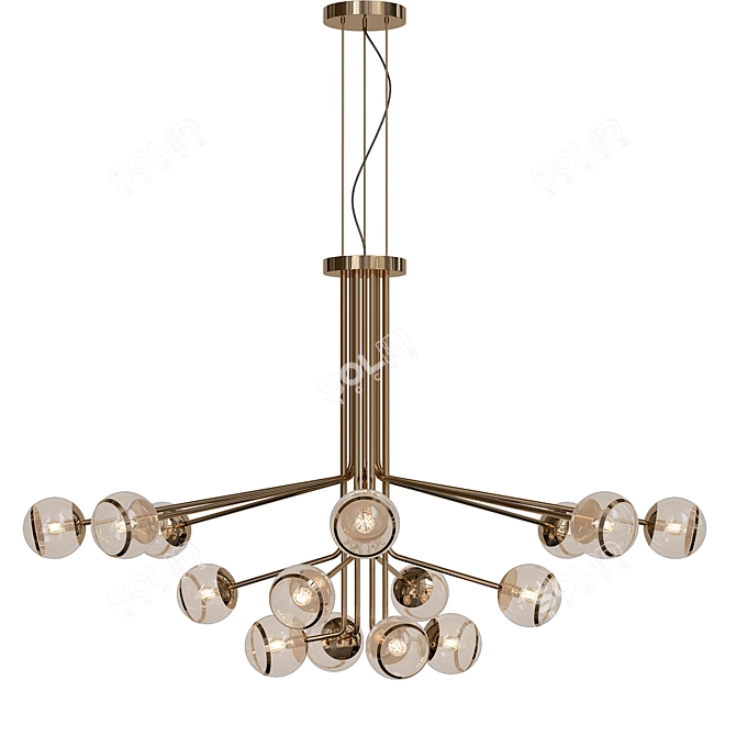 Elegant Bubbles Pendant Light 3D model image 1
