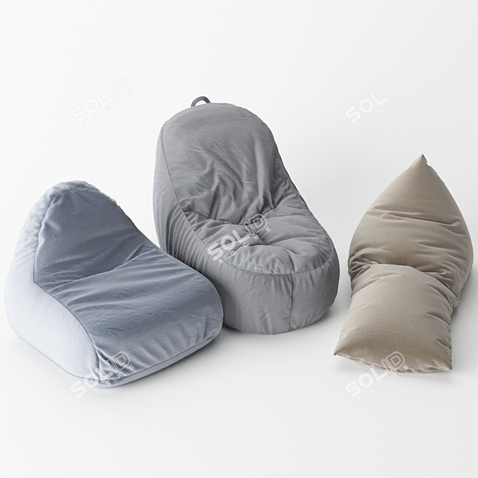 Versatile Bean Bags Set (IKEA and Woodnotes) 3D model image 2