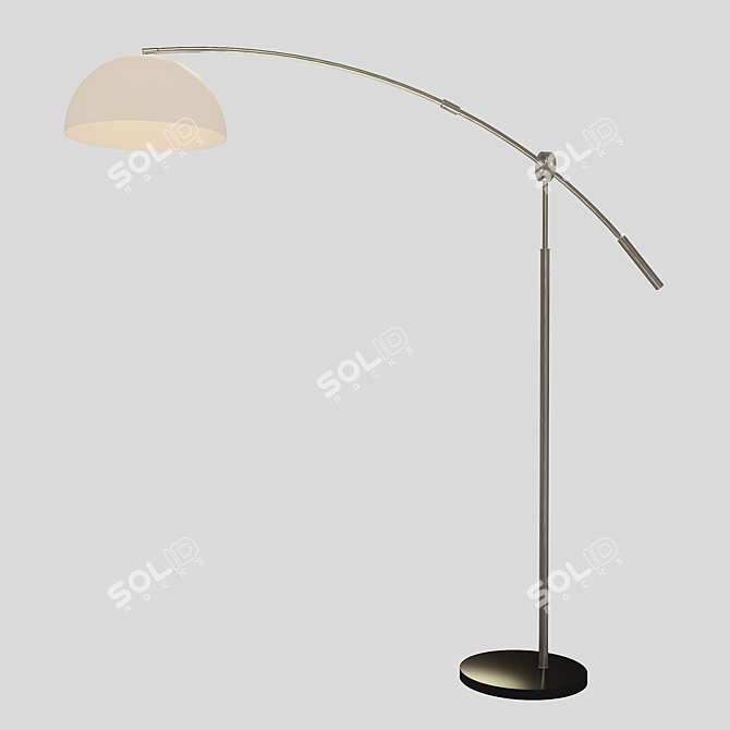 Sleek Steel Arch Lamp 3D model image 1