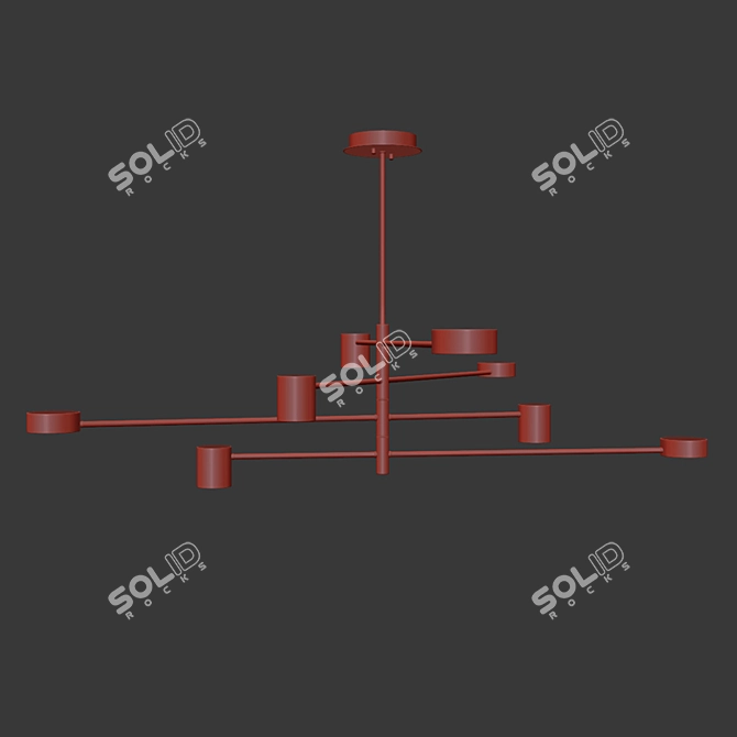 Scandi LED Chandelier: Minimalist Elegance 3D model image 3