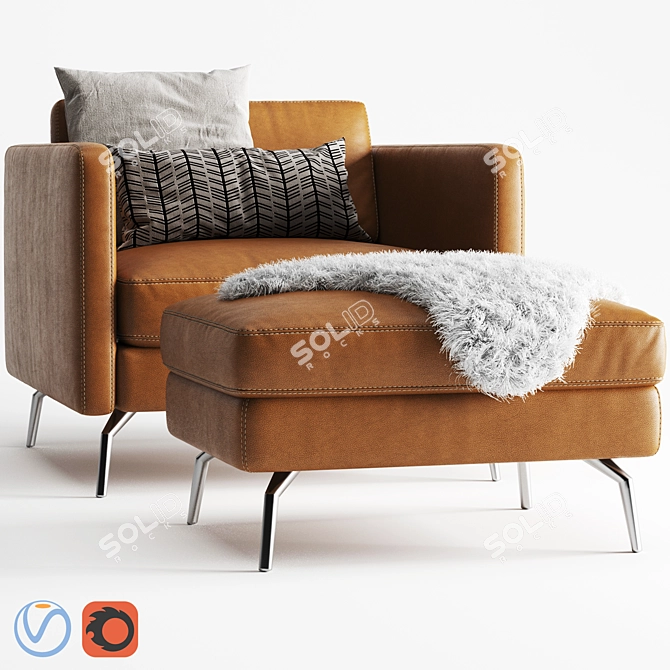 Scandi Osaka Armchair: VRay & Corona Options 3D model image 3