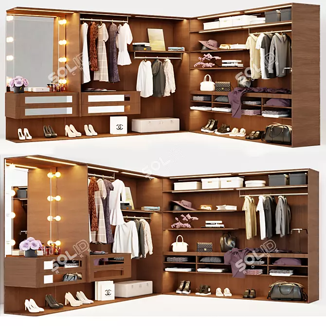 Modern Mesh Wardrobe: OPEN Besana 3D model image 1