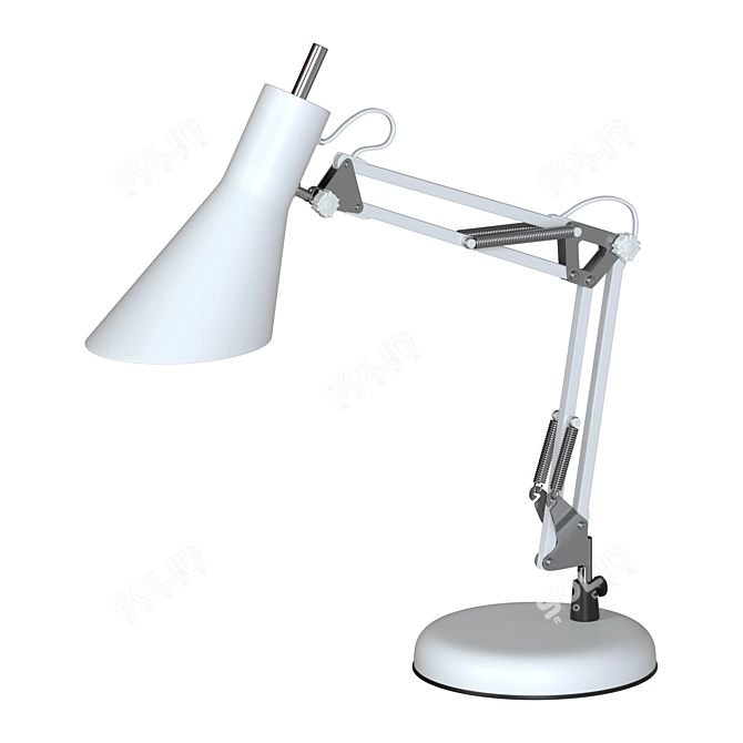 Minimalist White Office Table Lamp 3D model image 1