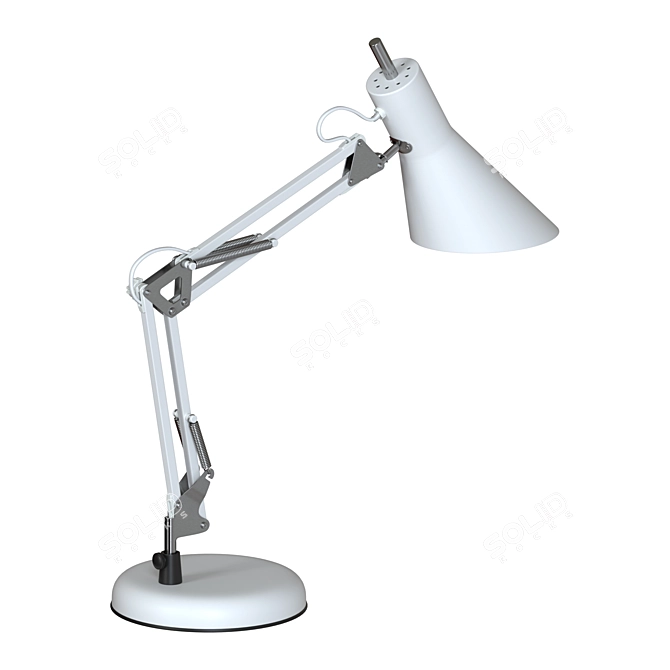 Minimalist White Office Table Lamp 3D model image 2