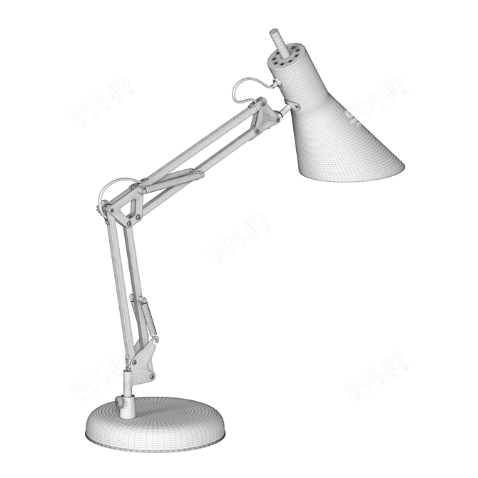 Minimalist White Office Table Lamp 3D model image 3