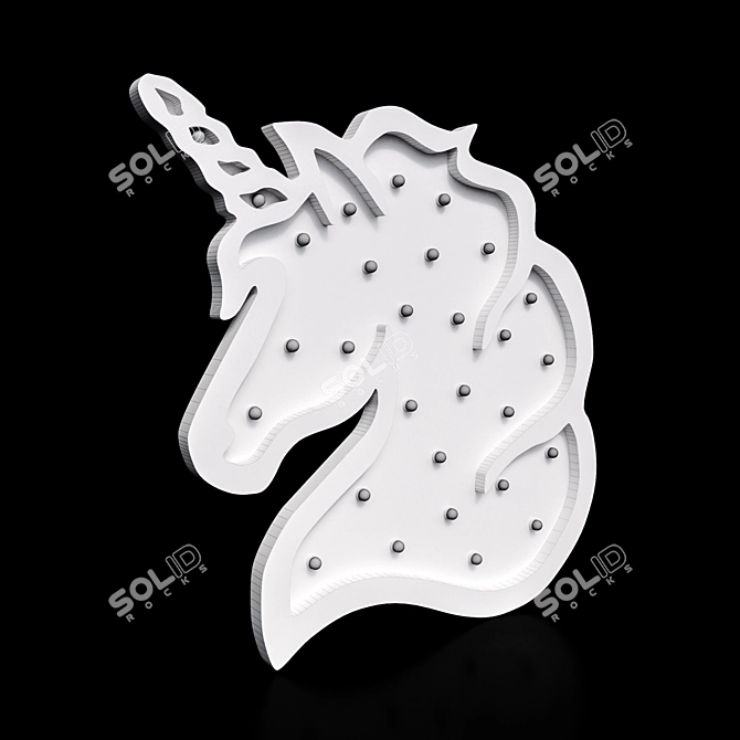 Magical Unicorn Children's Night Light 3D model image 3