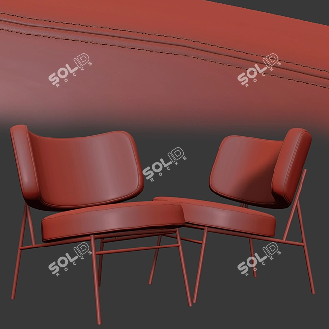 Modern Coco Lounge Chair - Ultimate Comfort & Style 3D model image 2