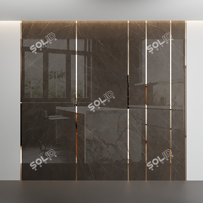 Liem Brass-Infused Wall Panel 3D model image 1