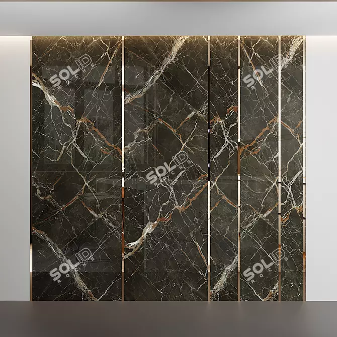 Ares Brass Profile Wall Panel 3D model image 1